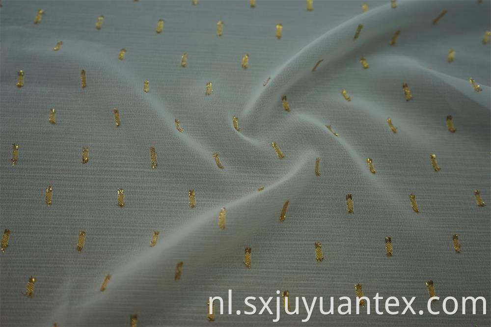 Polyester Gold Lurex Dot Jacquard Fabric